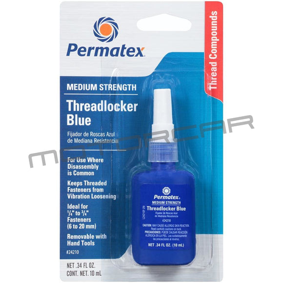 Permatex Medium Strength Threadlocker (10Ml Blue) - 24210 Adhesives & Sealants