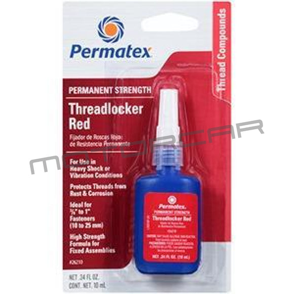 Permatex Permanent Strength Threadlocker (10Ml Red) - 26210 Adhesives & Sealants