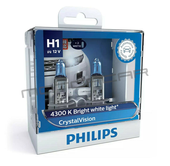 Philips Crystal Vision Headlight Globes - H1
