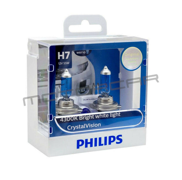 Philips Crystal Vision Headlight Globes - H7