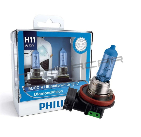 Philips DiamondVision Halogen Headlight Globes - H11