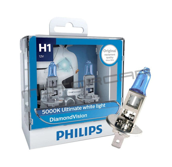Philips DiamondVision Halogen Headlight Globes - H1