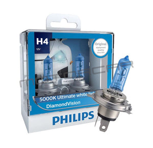 Philips DiamondVision Halogen Headlight Globes - H4